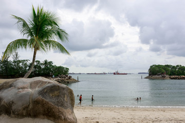 Siloso Beach Sentosa is the most famous white beach in Singapore. Siloso Beach Sentosa, Singapore,...