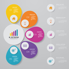 Abstract 5 steps presentation chart infographics element. EPS 10.	