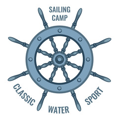 Obraz premium Wheel marine wooden. Vector