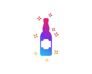 Beer bottle icon. Pub Craft beer sign. Brewery beverage symbol. Dynamic shapes. Gradient design beer bottle icon. Classic style. Vector