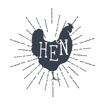 recommend clip art: Farm animals, vector icons. silhouette of chicken. Vector