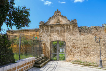 The entrance to the Mediterranean garden (Giardino Mediterraneo) in Grottaglie, Puglia, Italy