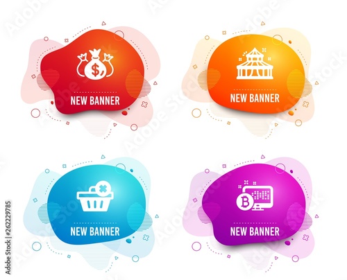 Liquid Badges Set Of Check Investment Delete Order And Circus - 