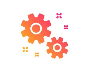 Work icon. Business management sign. Cogwheel or gear symbol. Classic flat style. Gradient work icon. Vector