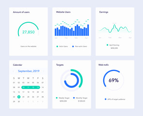 Set of flat design UI elements for website and mobile applications