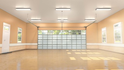 Garage interior. 3d illustration