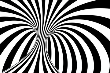 black and white stripe, Repeating lines, 3d rendering