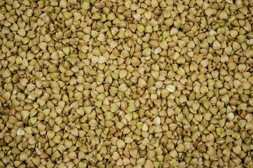 raw green buckwheat background, vegan food