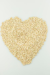 Sprouts of green buckwheat in a bowl. Macro shot. Raw buckwheat. Useful food from buckwheat sprouts for vegetarian food.