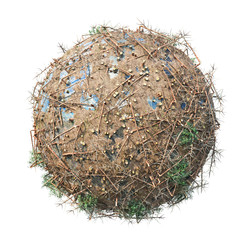Cutting down of tree. Ecology concept. Stumps in the planet. 3d illustration