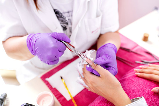 Artificial nail enhancements manicure process