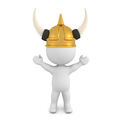 Fototapeta premium 3D Viking with golden helmet