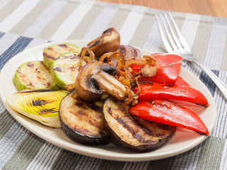 grilled vegetables. healthy diet. losing weight