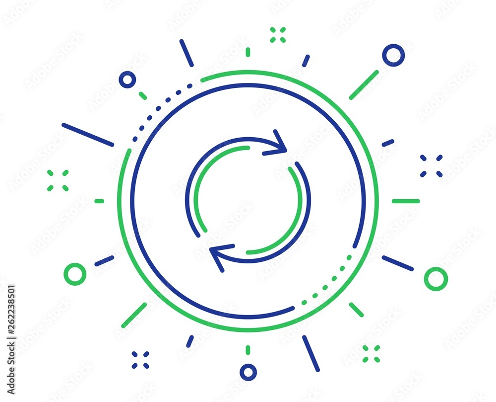 Aufkleber refresh line icon. rotation arrow sign. reset or reload symbol. quality design elements. technology 