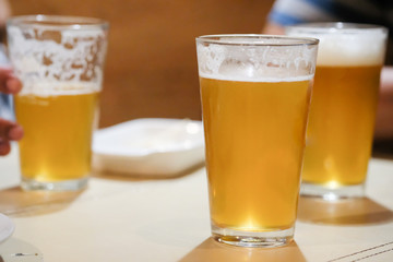 Light beer in a glass