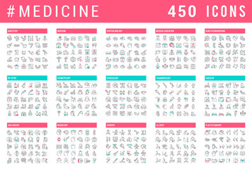 Set Vector Line Icons of Medicine.