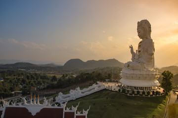 Sunset in Chiang Rai. Wat Huay Pla Kung Temple 