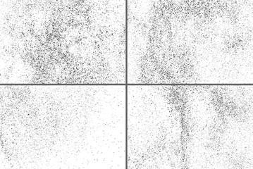 Black Grainy Texture Isolated On White Background. Dust Overlay. Dark Noise Granules. Digitally Generated Image. Set Vector Design Elements, Illustration, Eps 10.