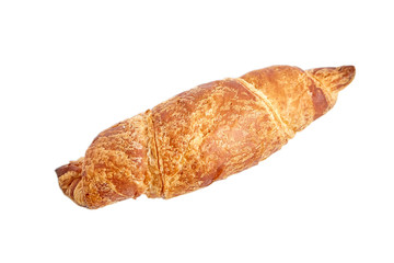 Croissant isolated on white background. Flour baking