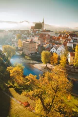 Poster Im Rahmen Historic town of Cesky Krumlov at sunrise, Bohemia, Czech Republic © JFL Photography