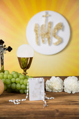 Holy Communion Bread, Wine for christianity religion