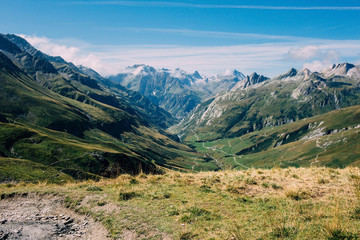 mountain landscape, trekking around Mont Blanc. Alps Nature,Switzerland. Europe