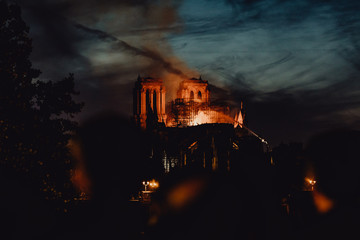 La Cath&eacute;drale Notre Dame de Paris ravag&eacute;e par les flammes
