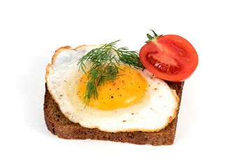 delicious breakfast include egg, tomato and toast, good for health