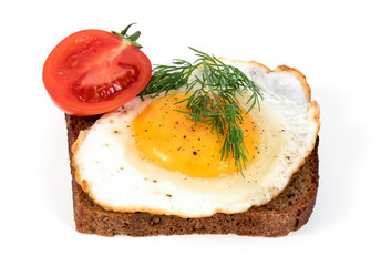 delicious breakfast include egg, tomato and toast, good for health
