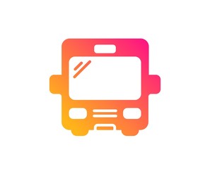 Bus transport icon. Transportation sign. Tourism or public vehicle symbol. Classic flat style. Gradient bus icon. Vector