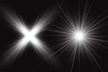 Glowing lights effect, flare, explosion and stars. Special effect isolated on transparent background