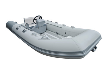 Inflatable boat isolated on white background