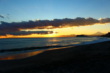稲村ケ崎からの夕日