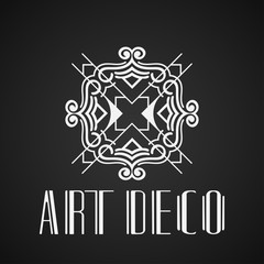 Vector geometric modern art deco style logo decoration
