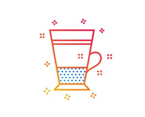 Double Latte coffee icon. Hot drink sign. Beverage symbol. Gradient design elements. Linear double Latte icon. Random shapes. Vector