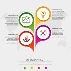 Modern 3D vector illustration. Circular infographic template with four elements, icons and figures. Designed for business, presentations, web design, applications, interfaces, diagrams with 4 steps