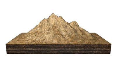 Cross section of ground with mountain. Isolated on white background. © eestingnef