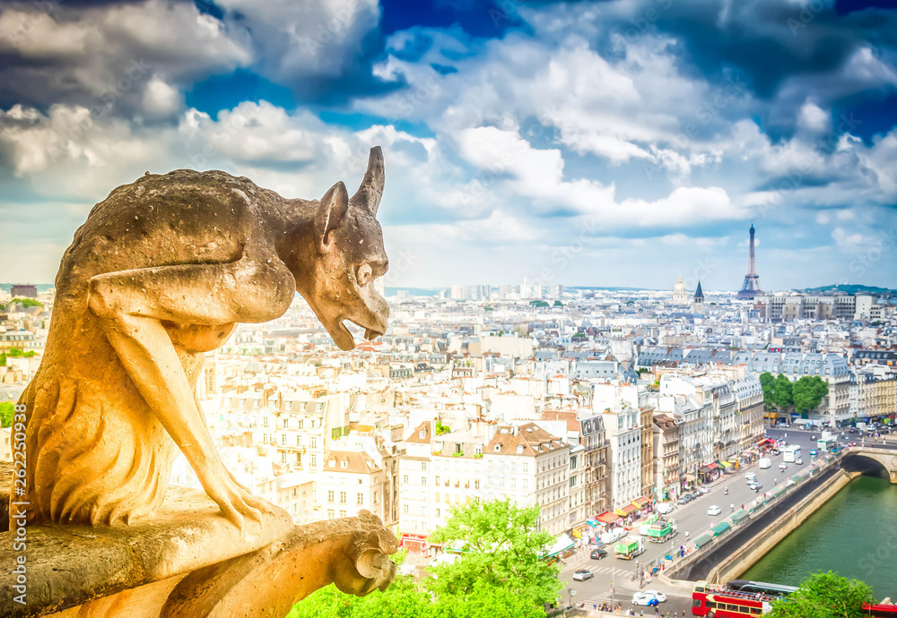 Wall mural gargoyle of paris