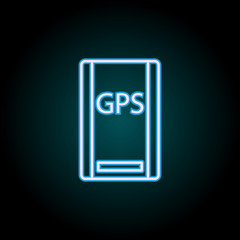 GPS machine neon icon. Elements of Camping set. Simple icon for websites, web design, mobile app, info graphics