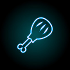 chicken leg neon icon. Elements of Camping set. Simple icon for websites, web design, mobile app, info graphics