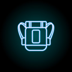 tourist backpack neon icon. Elements of Camping set. Simple icon for websites, web design, mobile app, info graphics