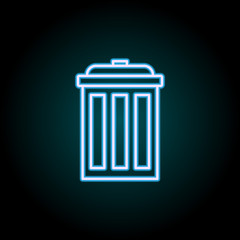 bin neon icon. Elements of Camping set. Simple icon for websites, web design, mobile app, info graphics