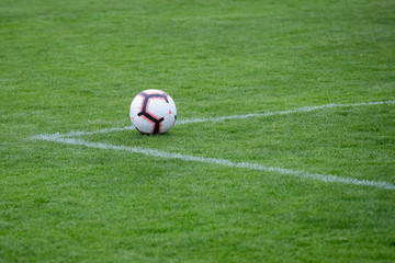 Fototapeta na wymiar Ballon sur un terrain de football