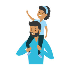 Fototapeta premium father with little daughter