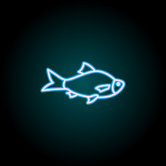 a fish neon icon. Elements of Camping set. Simple icon for websites, web design, mobile app, info graphics