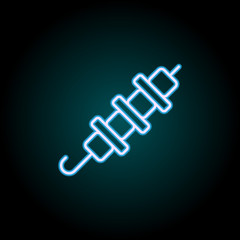 skewer neon icon. Elements of Camping set. Simple icon for websites, web design, mobile app, info graphics