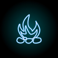 bonfire neon icon. Elements of Camping set. Simple icon for websites, web design, mobile app, info graphics
