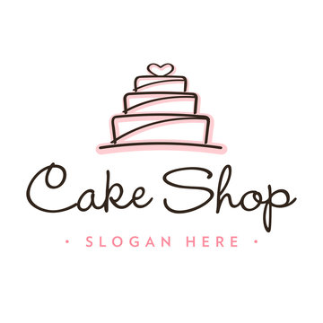 Slice Cake Shop Icon Logo | Stock vector | Colourbox