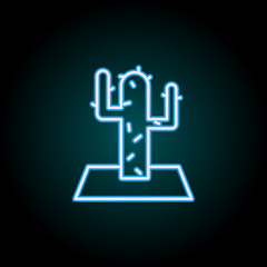 cactus neon icon. Elements of Camping set. Simple icon for websites, web design, mobile app, info graphics