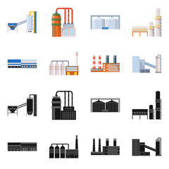 Vector illustration of production and structure logo. Collection of production and technology stock vector illustration.